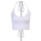 Damen Crop-Top mit tiefem V-Ausschnitt und schmalen Trägern R&B