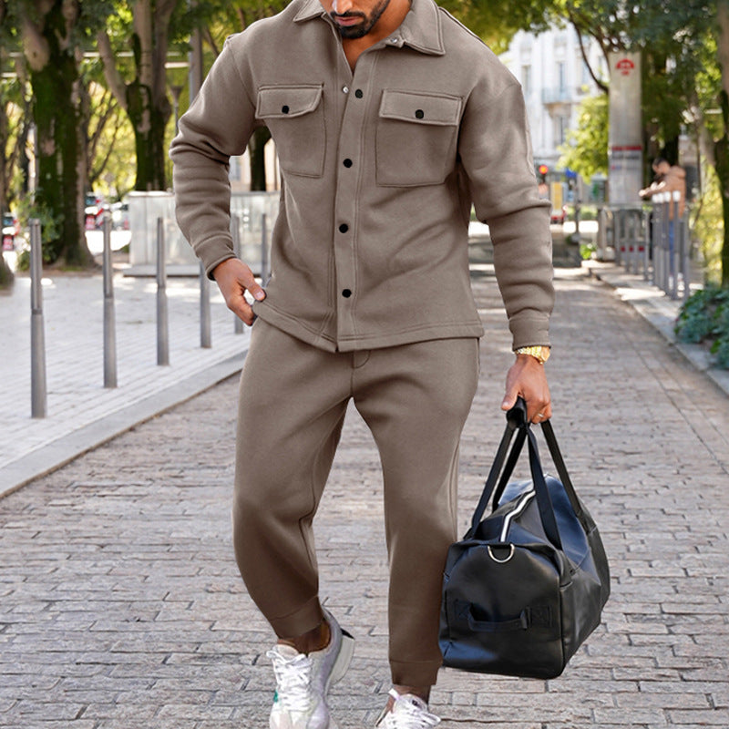 Herren Modischer Freizeitanzug mit stilvollen Brusttaschen und praktischen Details R&B