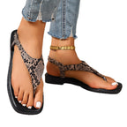 Damen Zehentrenner-Sandalen mit modischem Schlangenleder-Design R&B