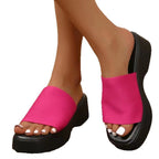 Damen Wedge-Pantoletten mit breitem Riemen und komfortabler Sohle R&B