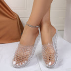 Damen Transparente Komfort-Clogs aus flexiblem Material R&B