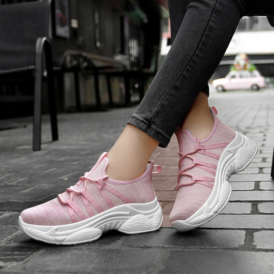 Damen Sportliche Sneaker mit elastischem Halt und atmungsaktiver Oberflächenstruktur R&B