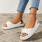 Damen Offene Ballerinas mit dekorativem Schleifendetail R&B