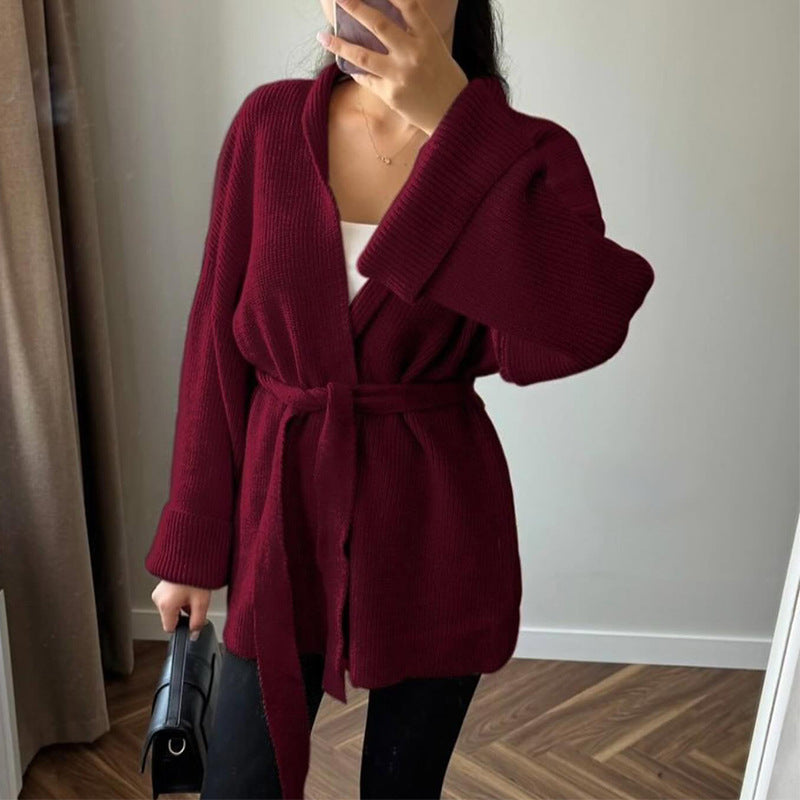 Damen gemütlicher Strickmantel R&B