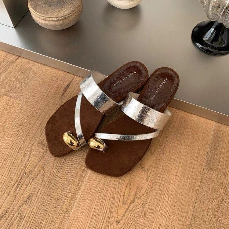 Damen Komfortable Sandalen mit dekorativem Riemen und ergonomischer Sohle R&B