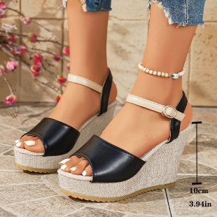 Damen Wedge-Sandalen mit elegantem Riemendetail R&B