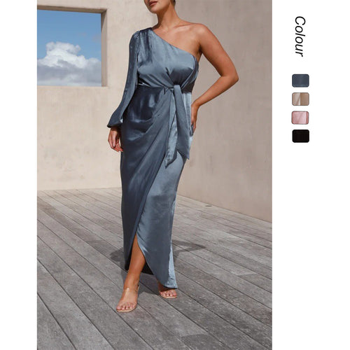 Damen Wickelkleid mit asymmetrischem Design und elegantem Taillengürtel R&B