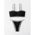Damen-Bikini mit strukturiertem Oberteil und trendigen Kontrastdetails