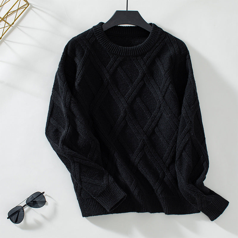 Damen Strickpullover mit modernem Rautenmuster und hochwertigem Material R&B
