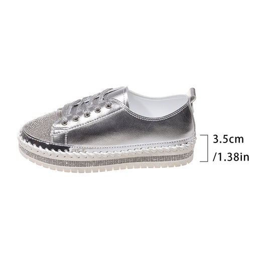Damen modische Komfort-Sneaker mit Glitzer-Details und atmungsaktiver Sohle R&B