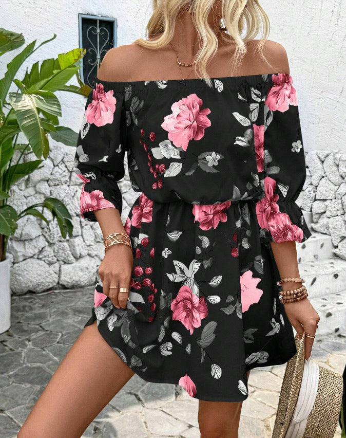 Damen Boho Kleid mit Blumenmuster R&B