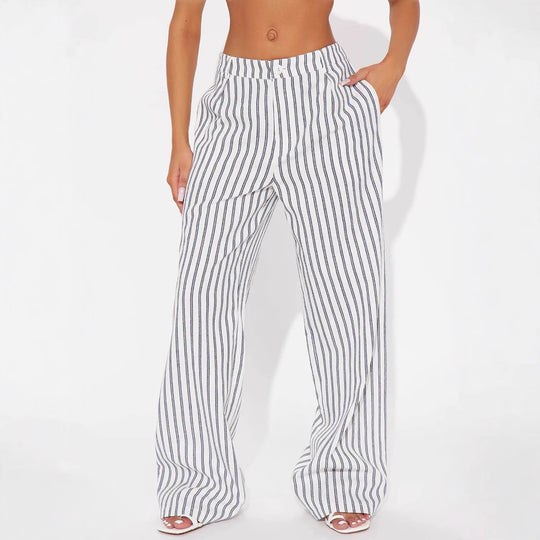 Damen Leichte und luftige Streifenhose R&B