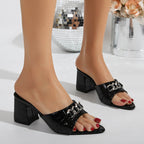 Damen modische Mules mit künstlerischem Ketten-Design R&B