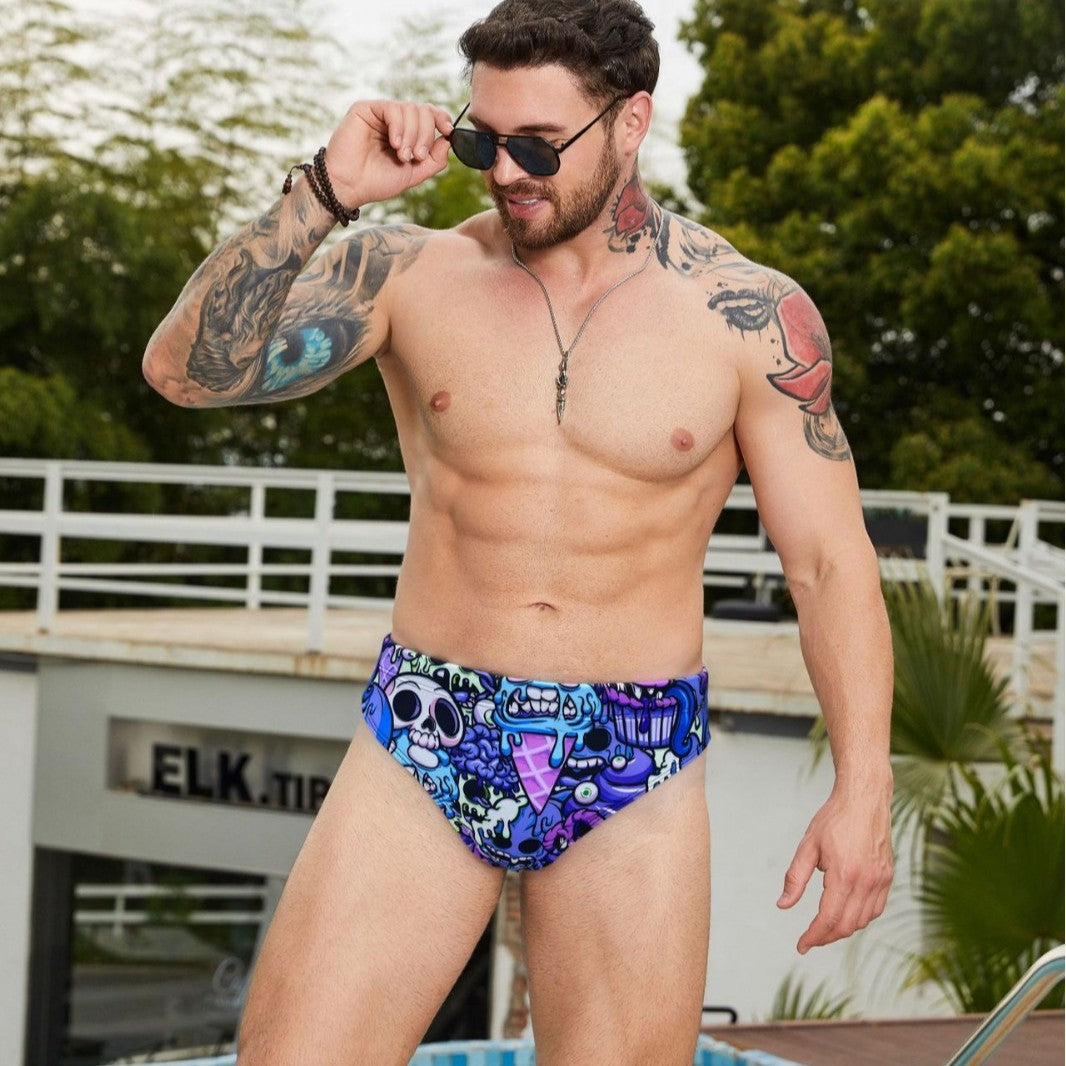 Herren Sportliche Badeshorts mit aufregendem Grafikdesign R&B