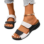 Damen Sandaletten mit verstellbaren Riemen und funkelnden Strassdetails R&B