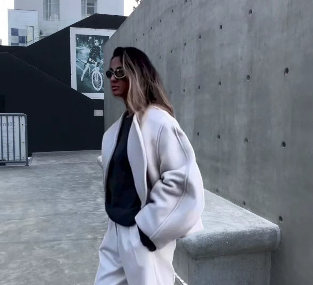 Damen Oversized Blazer mit asymmetrischem Design und eleganter Drapierung R&B