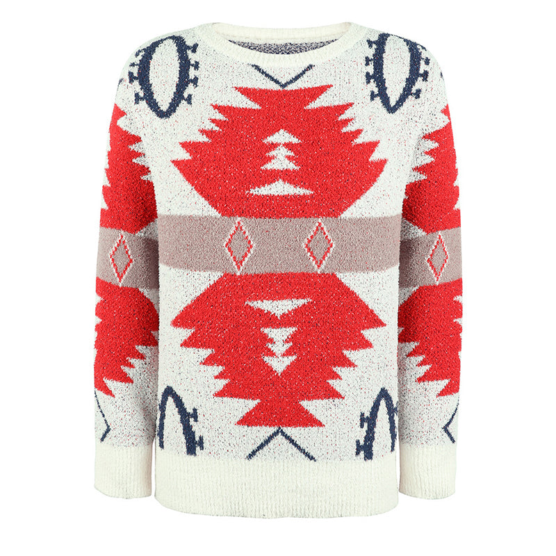 R&B | Geometrischer Strickpullover Mit Modernem Look