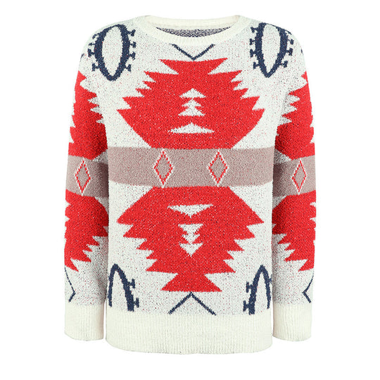 R&B | Geometrischer Strickpullover Mit Modernem Look