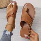 Damen Riemensandalen aus hochwertigem Leder mit verstellbarem Riemendesign R&B
