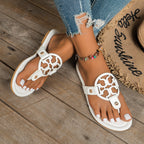 Damen Zehentrennersandalen mit elegantem Verzierungsdesign und bequemem Fußbett R&B