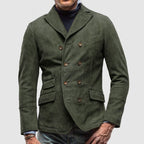 Herren eleganter Wildblazer mit doppelter Knopfleiste und praktischen Taschen R&B