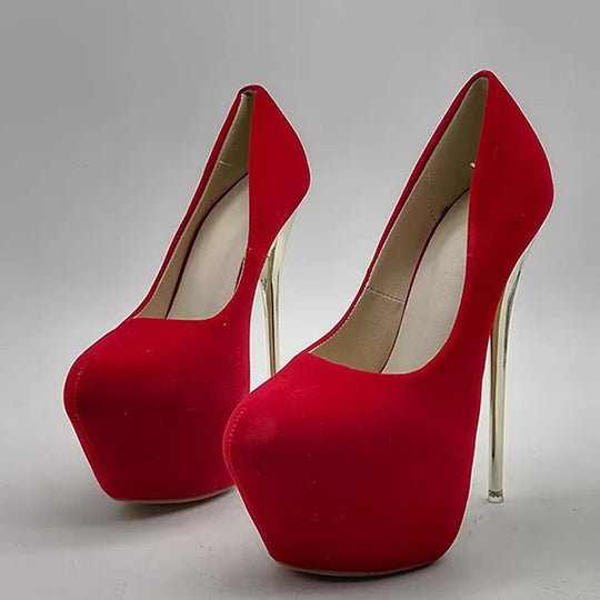 Damen elegante Stiletto-Pumps mit goldenen Akzenten R&B