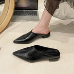 Damen Elegante und modische Mules mit niedrigem Absatz R&B
