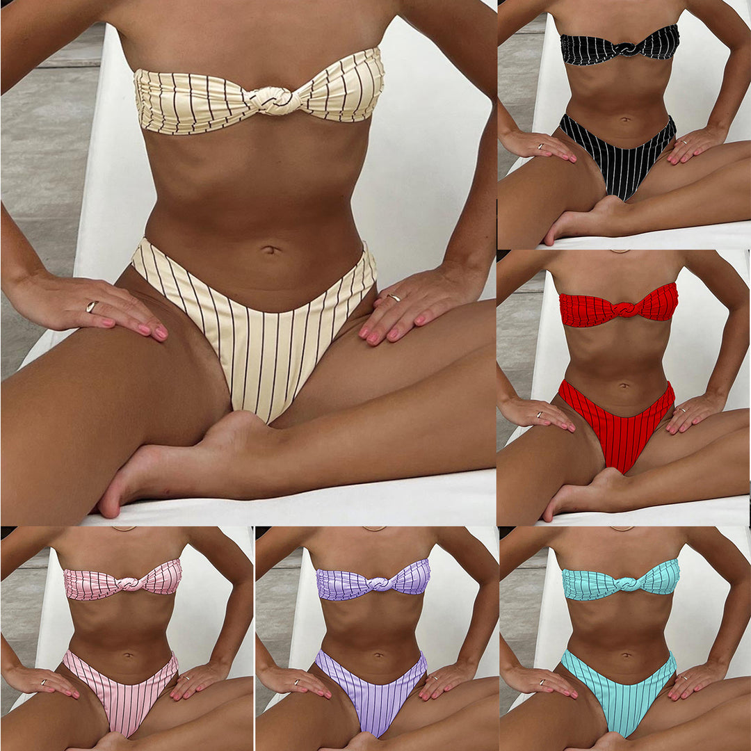 Damen Bandeau-Bikini mit stylischem Knotendesign R&B