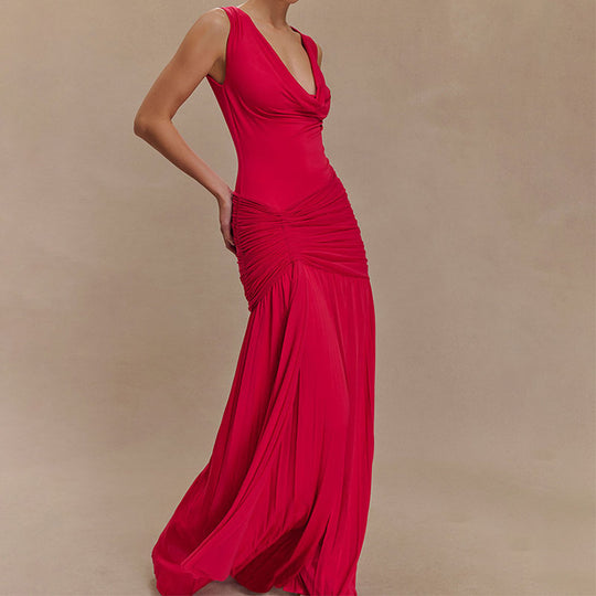 Damen Elegantes Maxikleid mit drapiertem Oberteil R&B