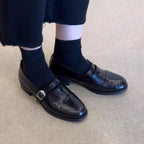 Damen Elegante Loafers mit dekorativem Schnallenverschluss