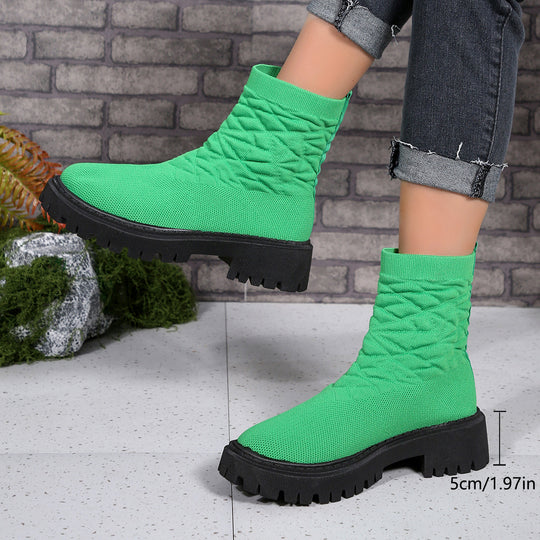 Damen Modische Stiefeletten mit strukturiertem Obermaterial und rutschfester Sohle R&B
