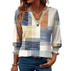 Damen modische Bluse mit verspieltem Paisleymuster und Rüschendetails R&B