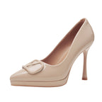 Damen Hochglanz Pumps mit dekorativem Schleifenakzent