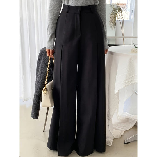 Damen elegante weite Hose mit Falten R&B