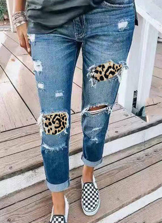 Damen Boyfriend-Jeans mit kreativen Applikationen R&B