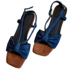 Damen Sandalen mit elegantem Schleifen-Design und komfortablem Blockabsatz R&B