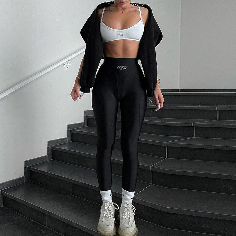 Damen Hochwertige Sportleggings mit hohem Taillenbund und atmungsaktivem Stoff R&B