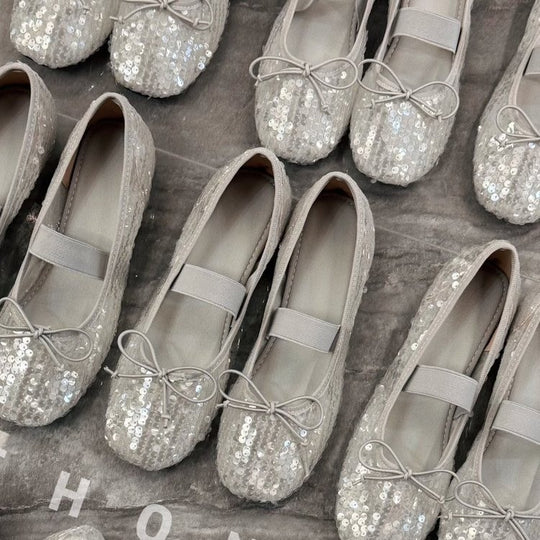 Damen elegante Ballettschuhe mit Pailletten R&B