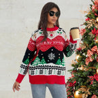Damen Weihnachtspullover mit festlichen Motiven und bequemer Passform
