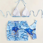 Damen Triangel-Bikini mit modischem Wickelrock R&B