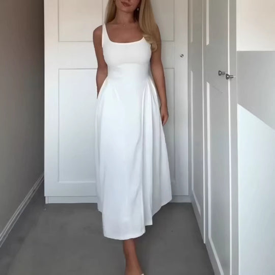 Damen Maxikleid mit schulterfreiem Design und figurfreundlichem Schnitt R&B