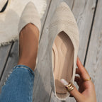 Damen elegante Ballerinas mit atmungsaktivem Strickdesign R&B