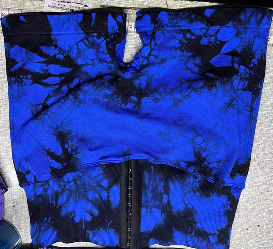 Damen Modische Radlerhosen mit höhenverstellbarem Bund und einzigartigem Batikdesign R&B