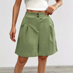 Damen Modische Shorts mit eleganter Knopfleiste R&B