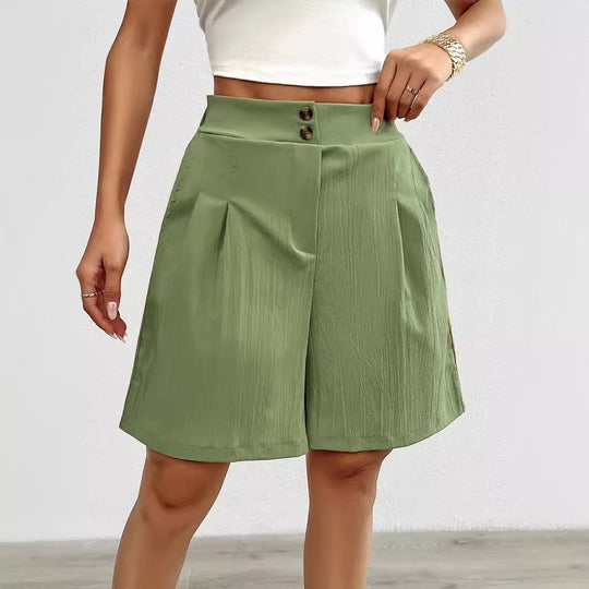 Damen Modische Shorts mit eleganter Knopfleiste R&B