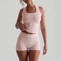 Damen Sportliches Tanktop und Shorts Set R&B