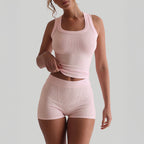 Damen Sportliches Tanktop und Shorts Set R&B