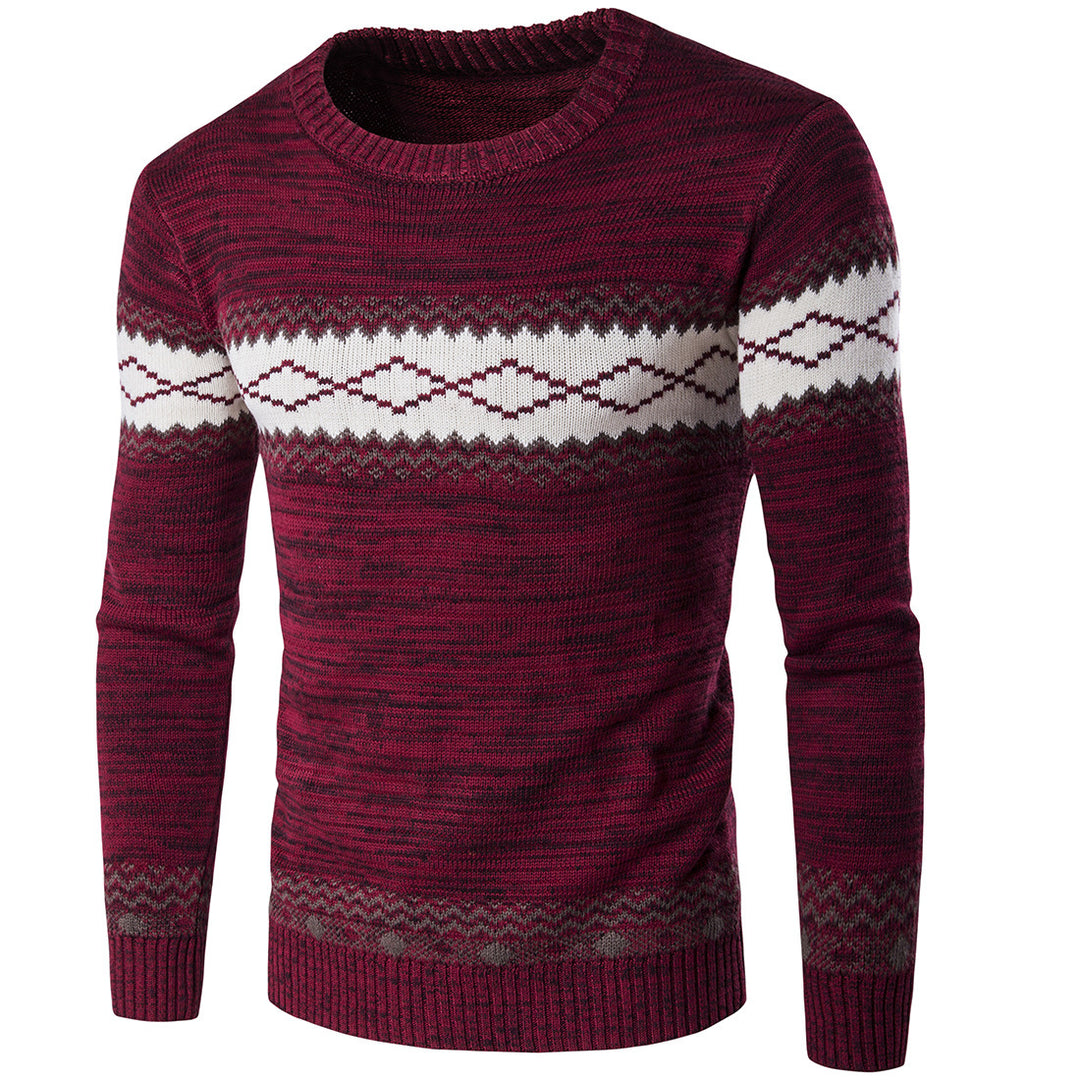 Herren modischer Strickpullover mit grafischem Muster R&B