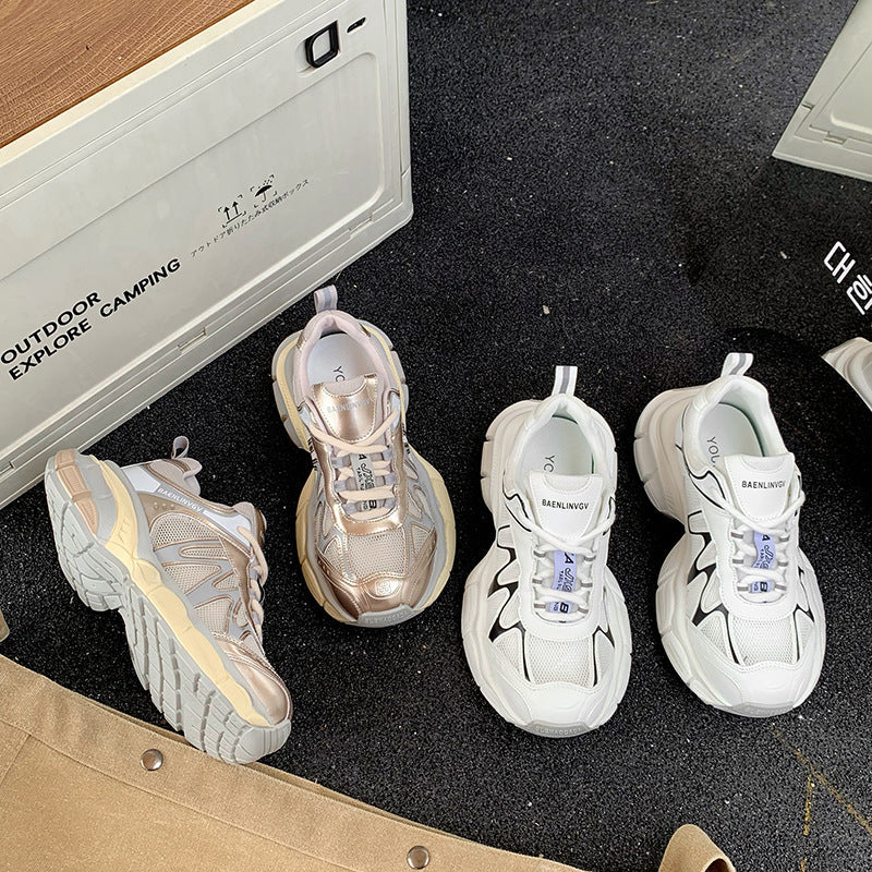 Damen sportliche Lauf Sneakers mit atmungsaktiver Mesh-Oberfläche und dämpfender Sohle R&B
