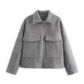 Damen modische Übergangsjacke mit praktischen Taschen R&B